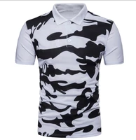 shirt mens spring and summer new european and american camouflage print stitching lapel pullover short sleeve t shirt