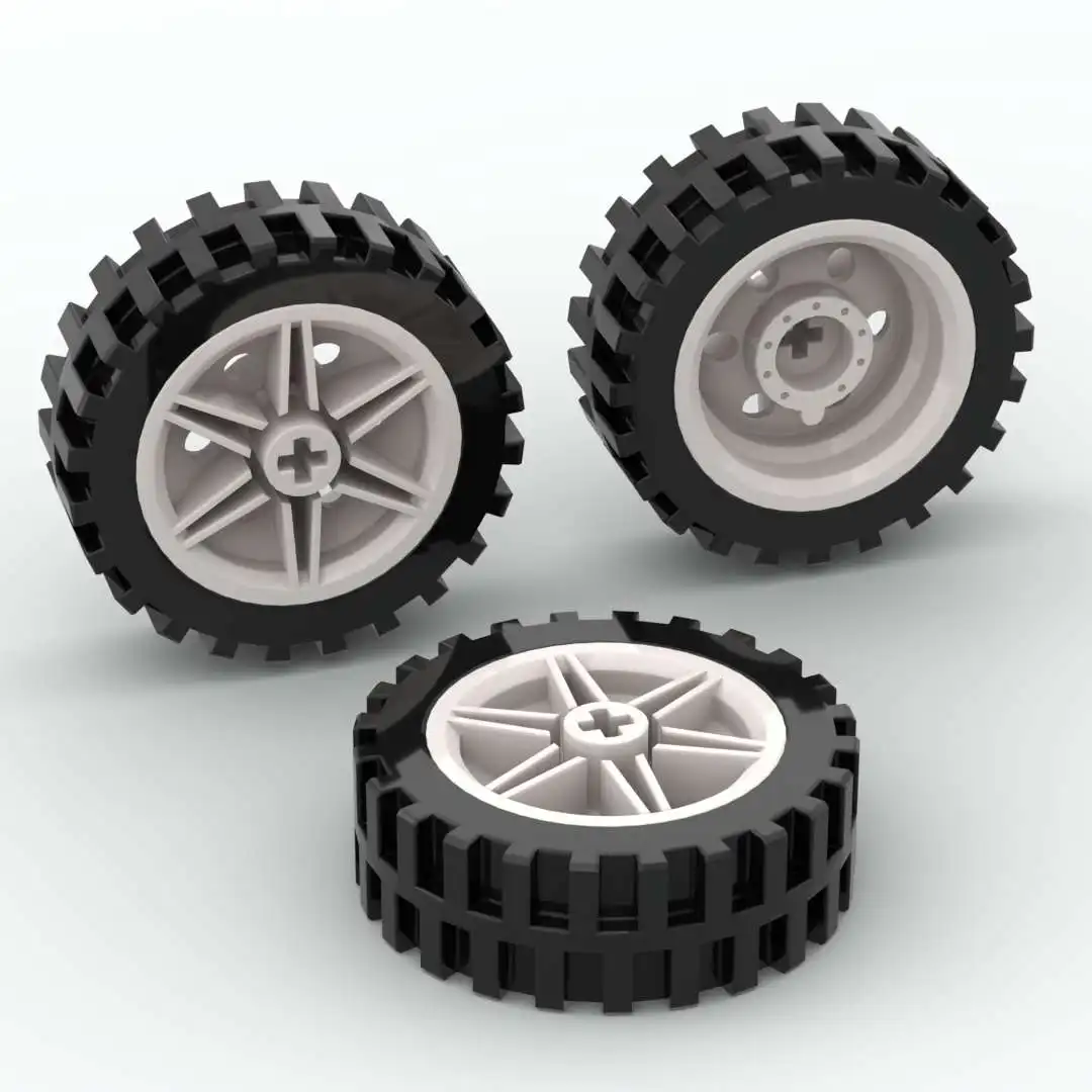 

10set MOC Building Bricks Parts Tires for Car wheel 56904 56898 43.2x14mm Assembly Blocks for Kids Children Gift Toy