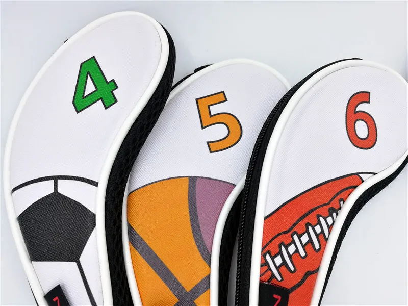 Головные уборы на молнии для гольфа с принтом шариков Набор железных чехлов # 4 9PAS