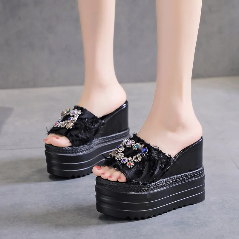 

Super high Slipper Flip Flops Woman Sandals Platform Wedges High Heels Slippers Creepers Causal Comfort Women Slides Flip Flops