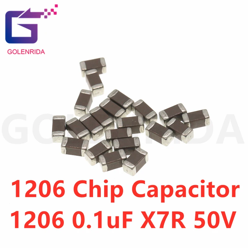 Конденсатор 100NF X7R 100 50V 10% мкФ 0 1 K 104 smd 1206 шт. | Электронные компоненты и