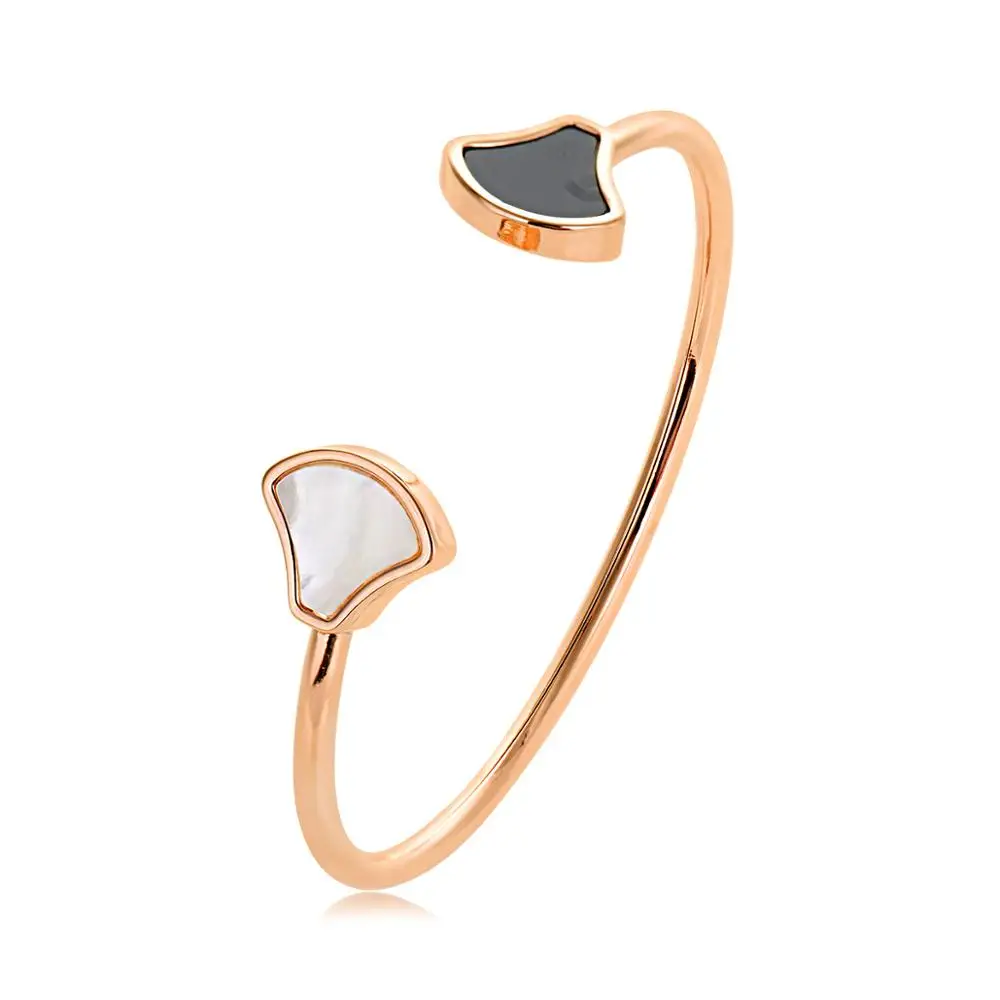 

Viennois Classic Shell Leaf Bangles Adjustable Opening Bracelet Bangles For Women Girl Gift Indian Jewelry Summer Beach Gift