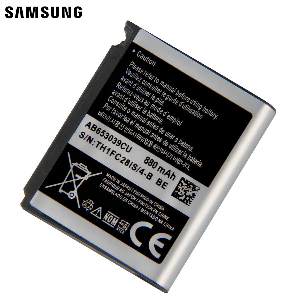 Оригинальная сменная батарея Samsung AB653039CE AB653039CU для U900 U800E S7330 F609 E958 AB653039CC