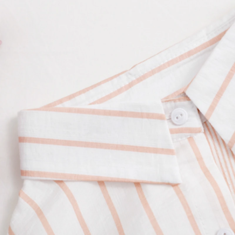 

Shirts Women Female Tops Clothes Patchwork Striped Blouses Pocket Long Sleeve Office Ladies Lapel Casual Loose Basic Stylish New