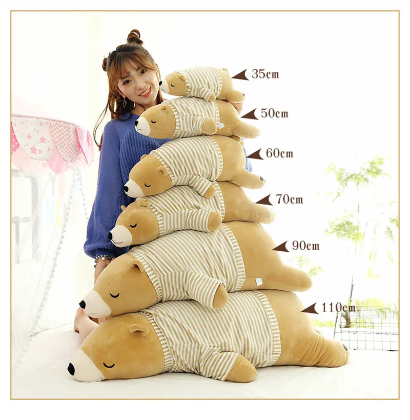 Плюшевый полярный медведь животные милый мультфильм каваи хлопок набивная игрушечная печать Анти Стресс сопровождать Спящая Подушка игрушки для детей