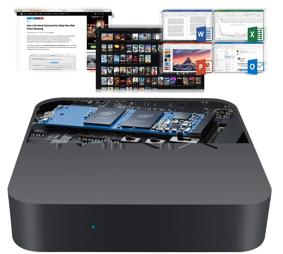 MINIX NEO J50C-4 официальный WINDOWS 10 PRO Серия Мини ПК Intel Pentium серебристый J5005 DDR4 4 ГБ/64 Гб HDMI 2,0 Vesa крепление мини ПК