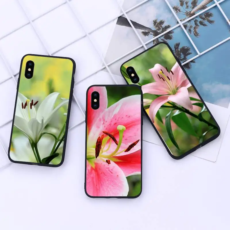 

Lily flower colorful pattern Phone Case For iphone 12 11 13 7 8 6 s plus x xs xr pro max mini