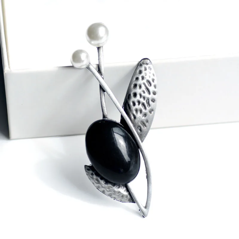 BB010801G black Morkopela, Женская Брошь, винтажный камень, большая брошь, букет, одежда, булавка, антикварные металлические броши и булавки для женщин - Окраска металла: BB010801G black