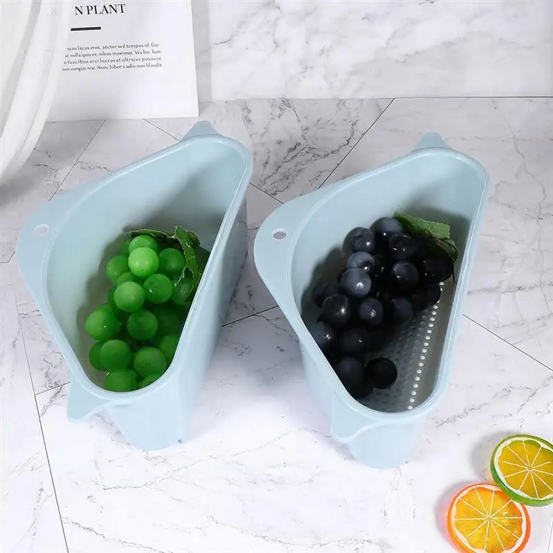 

3pcs Sink Suction Cup Storage Basket Corner Drain Rack Hanging Organizer for Brush Sponge (1PC Hanging Rack + 2pcs Drain Rack)