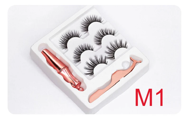 Магнитная жидкая подводка для глаз и 3 пары магнитных накладных ресниц пинцет