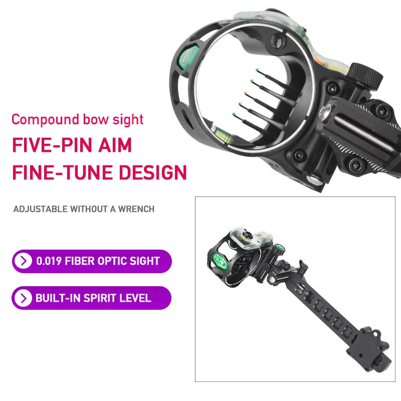 

Professional Compound Bow Micro Adjust 5-pin Sight Archery Hunting Accessories Arrow Rest Stabilizer Braided Bow Sling D-Loop