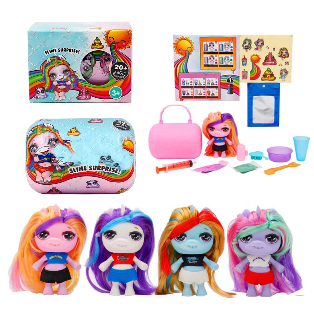 LOLo Squeezing unicorn jar sparkle splitter Poopsie Slime surprise dolls soft relief stress Kids Toys Birthday Funny girl Gifts | Игрушки и