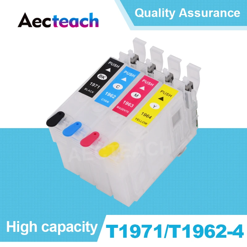 

Aecteach Refillable Ink cartridge T1971 for Epson EXPRESSION XP-101 201 211 401 204 104 214 411 WF-2532 Printer With Reset Chip