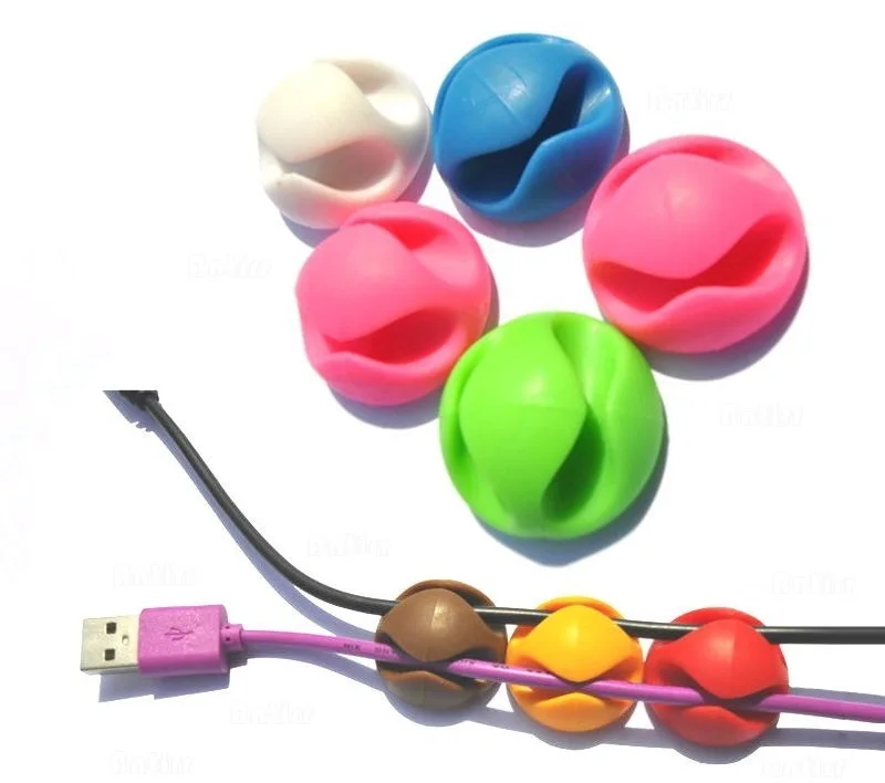 Кабельный органайзер с разъемом 1/2/3/5 силиконовый usb кабель для сматывания