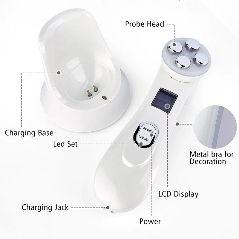 LED Photon Skin Care Multifunctional EMS Electroporation Instrument With RF Radio Frequency Wrinkle Removal Beauty | Красота и