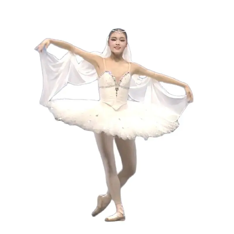Профессиональная гимнастическая Одежда для взрослых балетная юбка пачка с белым