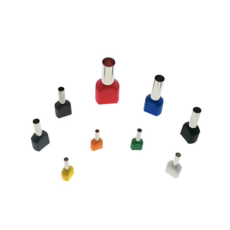 Медные обжимные клеммы TE0508 ~ 16 14 двойная Проводная трубка изолированный конец