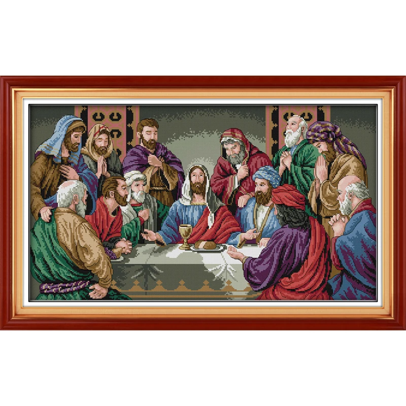 

Everlasting Love The Last Supper Ecological Cotton Chibese Cross Stitch 11 14CT Stamped DIY Christmas Decorations For Home Gift