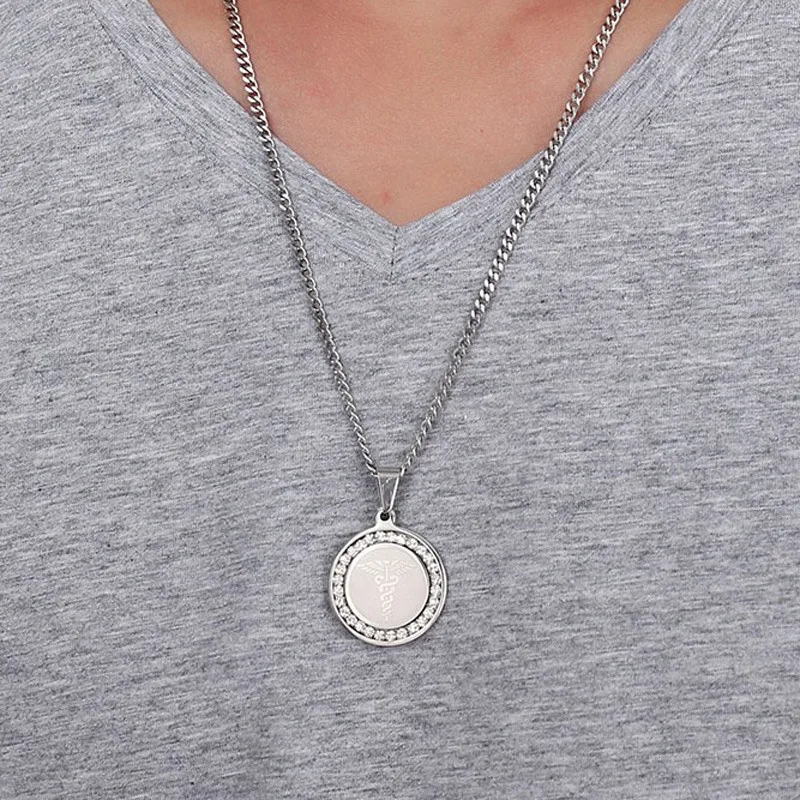 EyeYoYo монета медаль Zircon медицинский ожерелье с подвеской со знаком волшебная