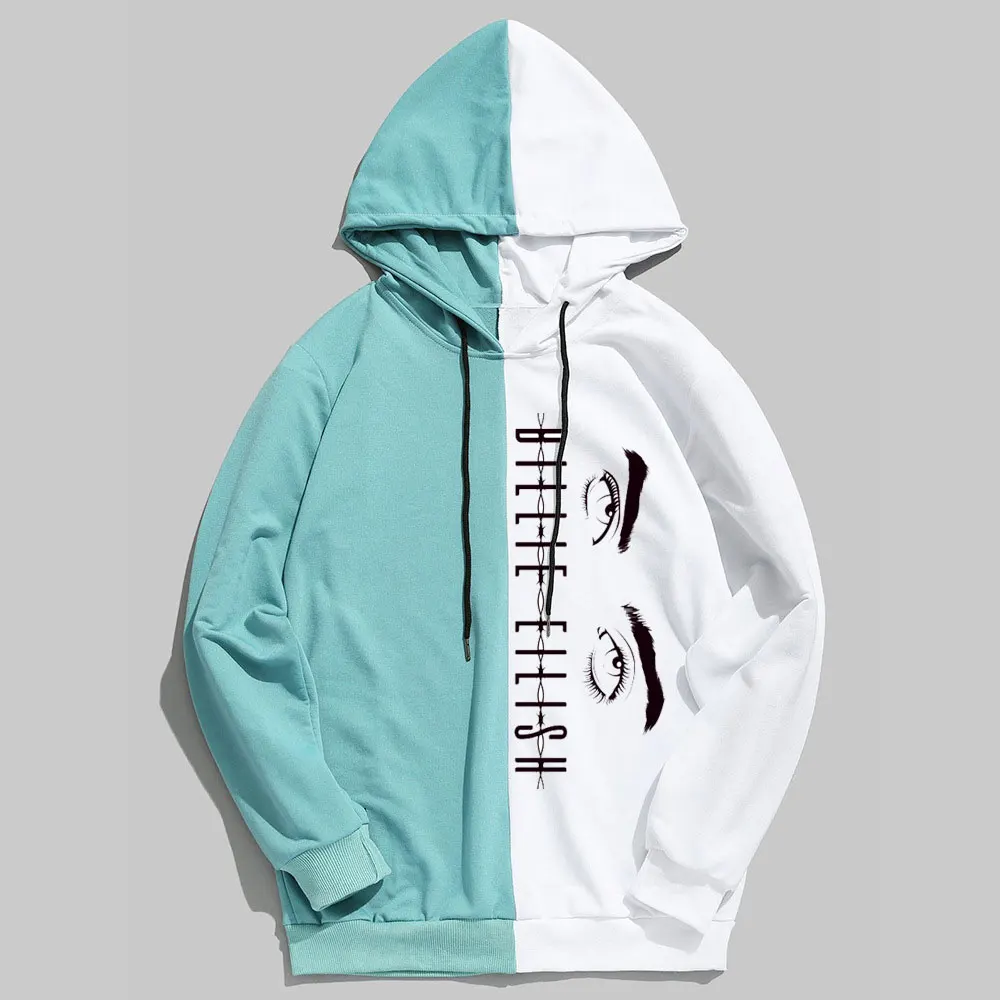 Billie Eilish Eye Sweatshir зимняя теплая флисовая толстовка в стиле хип-хоп с капюшоном