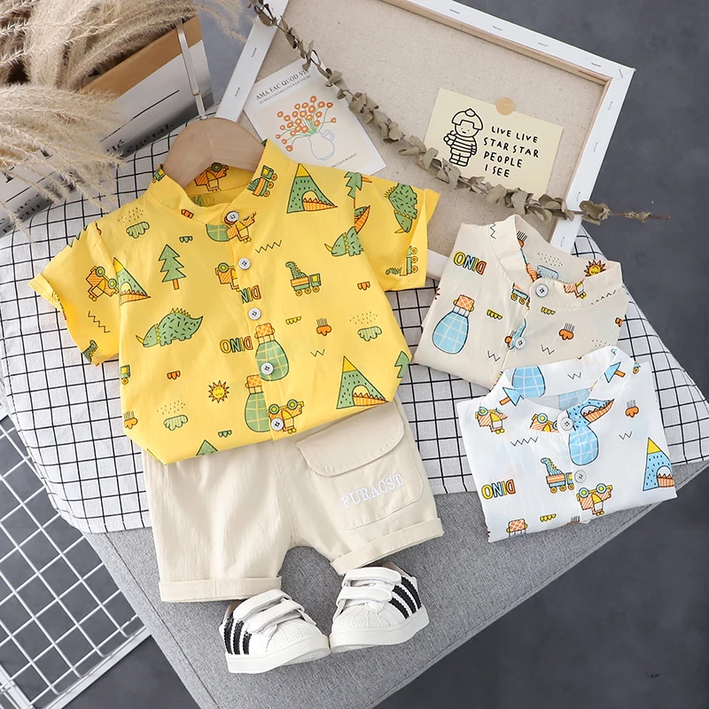

2021 Summer Toddler Fashion Clothing Children Boys Casual Clothes T Shirt+Shorts 2Pcs/Sets Baby Infant Gentleman Kids Tracksuits