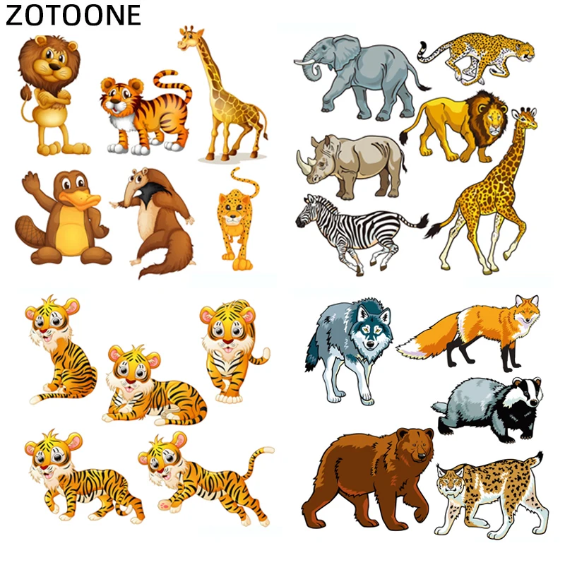 Патчи с милыми животными медведь тигр патчи для одежды наклейка футболки