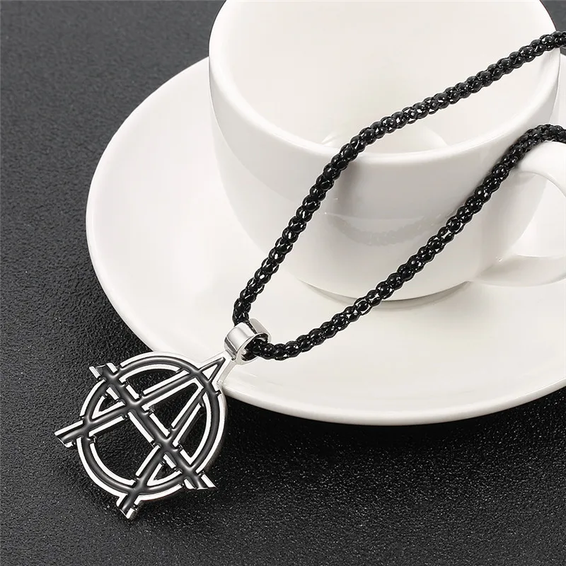 Винтажная подвеска в виде символа анархии черного цвета Мужская для мальчиков