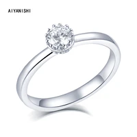 aiyanishi 925 silver rings for women round created sapphire bridal rings wedding engagement ring fashion jewelry drop shipping