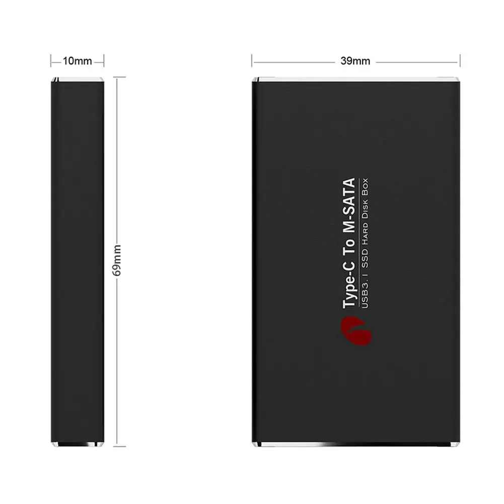 

mSATA SSD Case Box 10Gbps Type C USB3.1 Solid State Ultra-fast and Large Capacity Data Transfer Drive External Enclosure