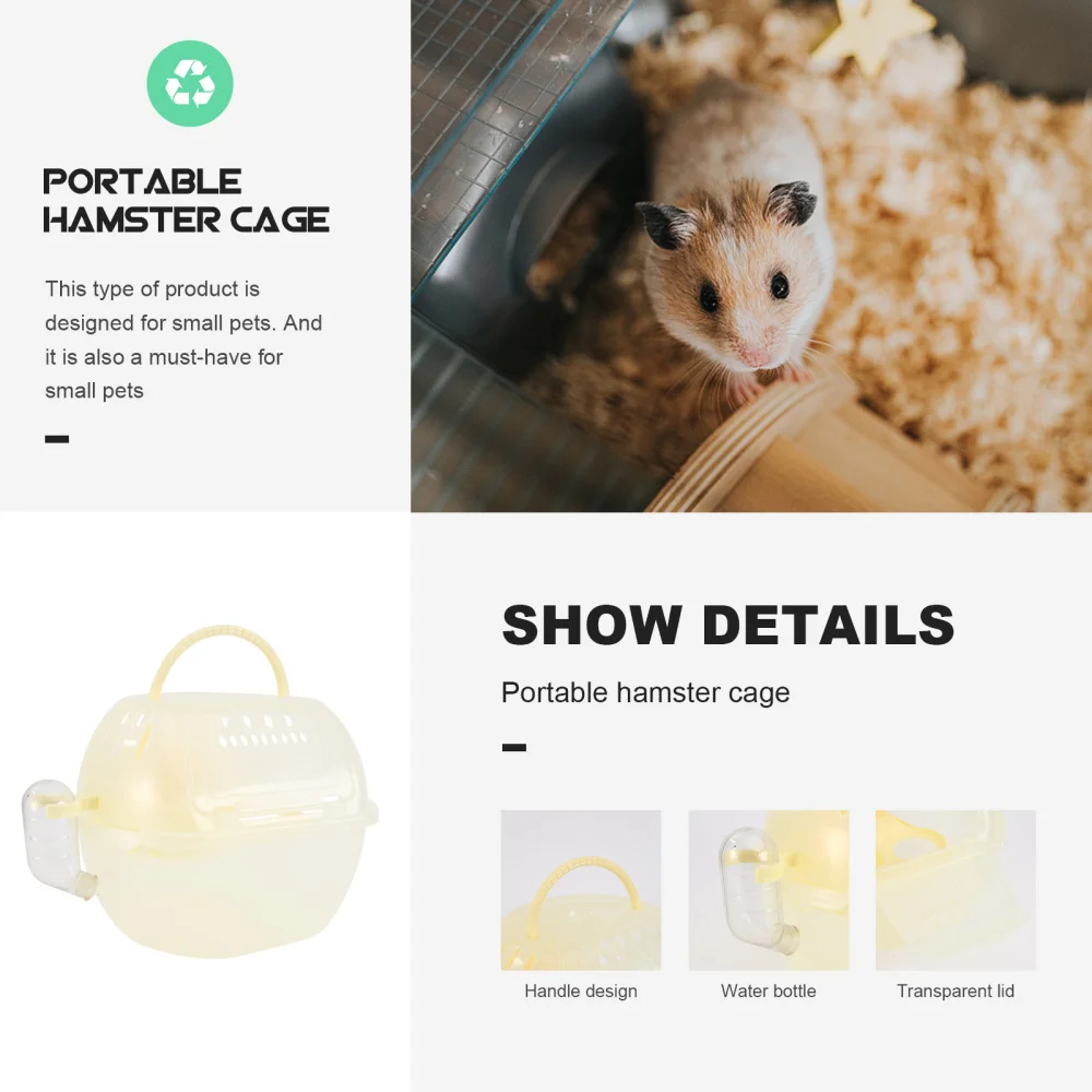 

1Pc Hamster Cage Pet Go Out Box Outdoor Carrier Portable Small Lightweight With Handle for Hamsters Gerbils (Sky-Blue)