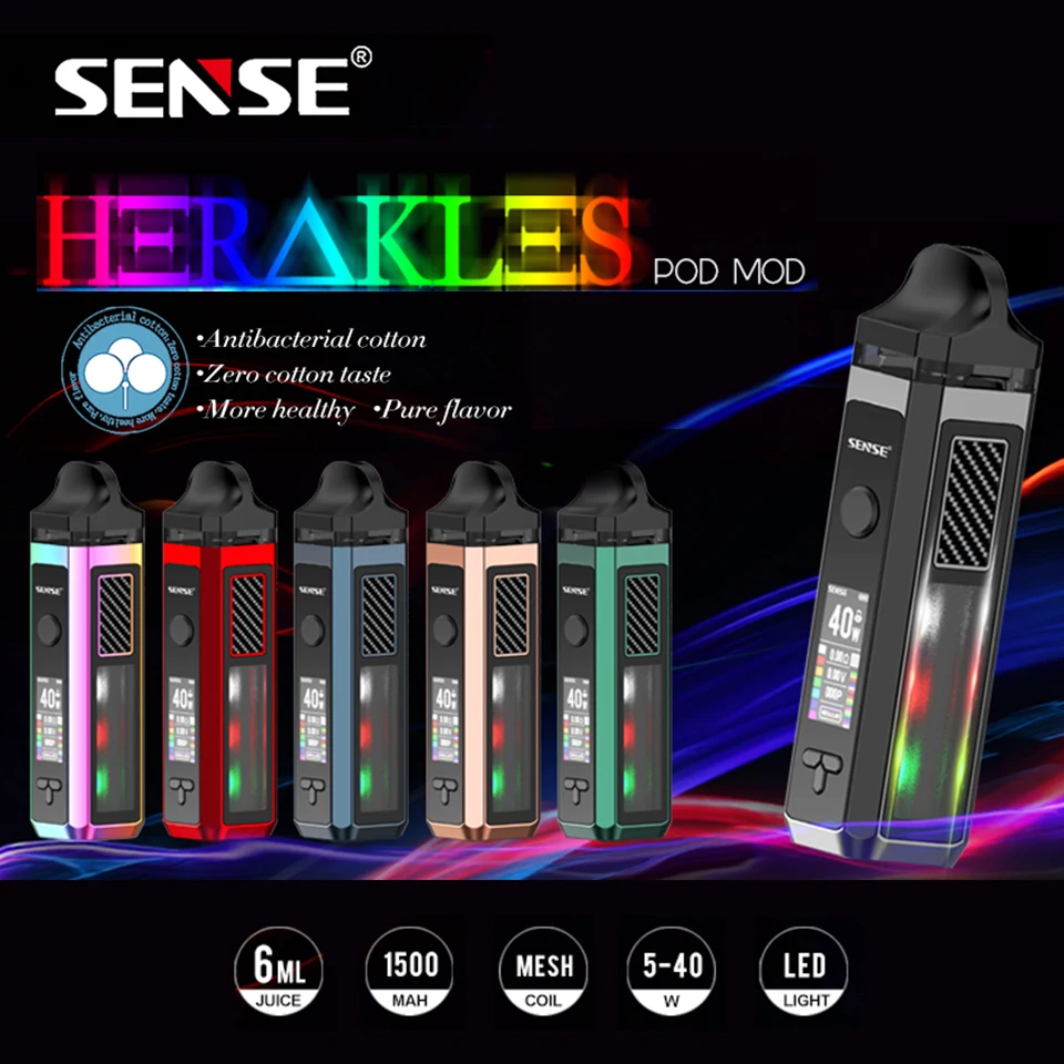 Оригинальный Sense Herakes Pod 1500 мАч комплект pod Vape ручка с 0.4ohm сетчатой катушкой 6 мл
