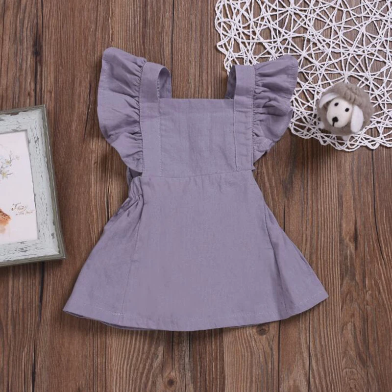 Детское платье для девочек детское однотонное хлопковое удобное милое цельное с