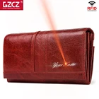Кошелек женский GZCZ, из натуральной кожи, с отделением для монет и карт
