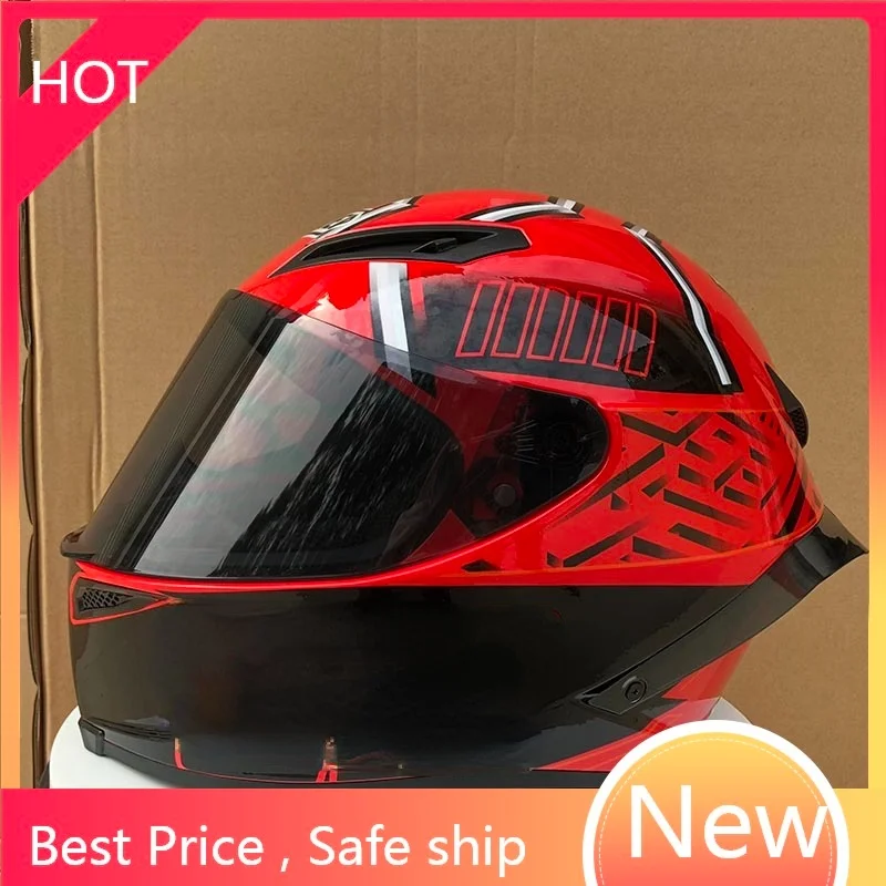 

Red Color Spoiler Helmet Winter Motorcycle Helmet Full Face Cross-Country Personality Men's and women's Four Seasons Helmet HA