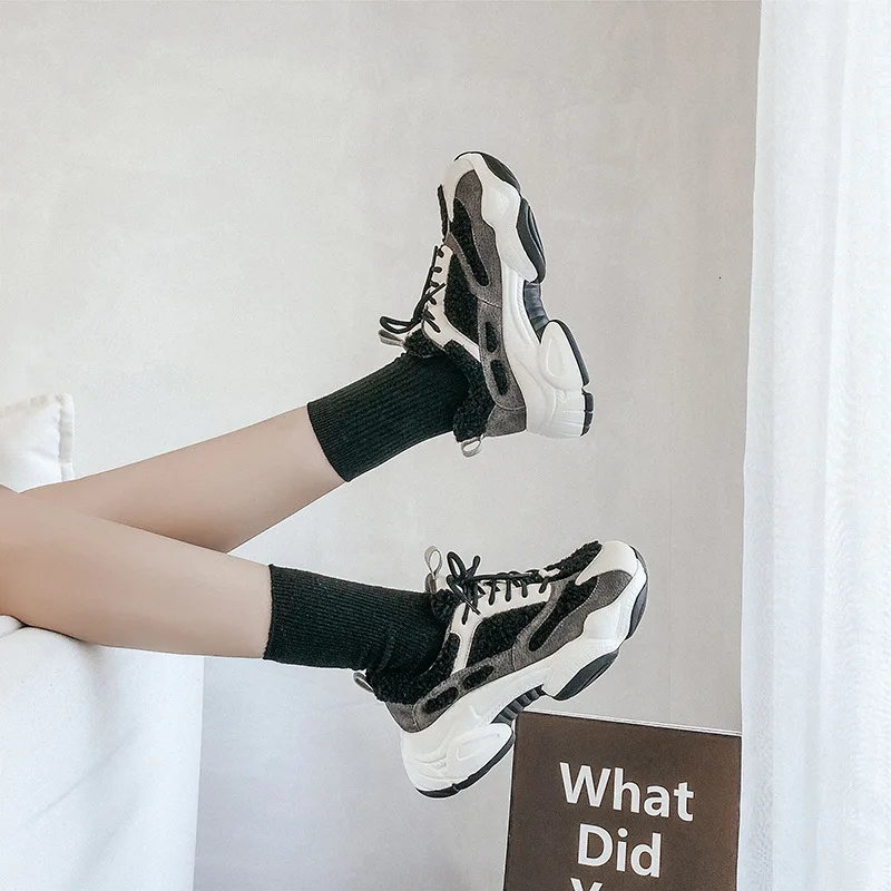 2019 детская обувь женские зимние теплые кроссовки для отдыха с хлопчатобумажными