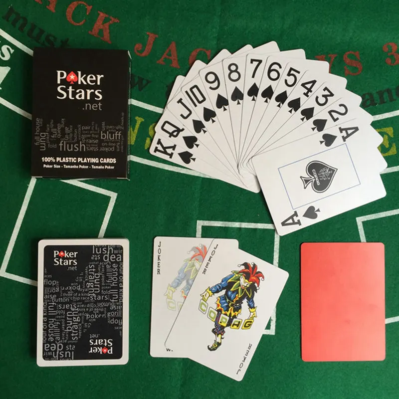 10Black K8356 10 компл./лот Baccarat Texas Hold'em пластиковые игральные карты водонепроницаемые атласные для покера карты Pokerstar настольная игра 2,48*3,46 дюймов - Цвет: 10Black