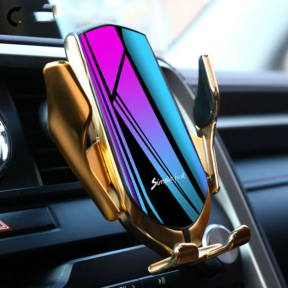 Qi Беспроводное Автомобильное зарядное устройство с автоматическим зажимом 10 Вт