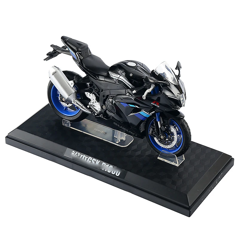 

" 1/12 Scale Alloy GSX-R1000 Motorcycle Model Toy Off Road Autocycle Shork-Absorber Moto Metal Die Cast Vehicle Collection Gif