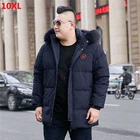 Куртка-пуховик Мужская с воротником-стойкой, большой меховой воротник, куртка из белого утиного пуха, можно носить до 160 кг, 4XL, 5XL, 6XL