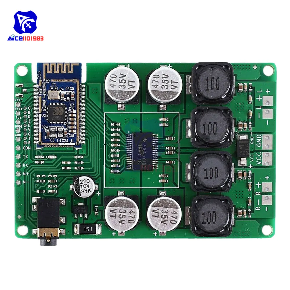 Модуль усилителя ресивера diymore Bluetooth 5 0 усилитель TPA3118 аудио стереоплата 2x30 Вт/2x20