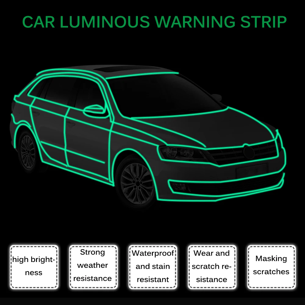 Светящиеся наклейки в темноте 1 см x 3 м | Автомобили и мотоциклы
