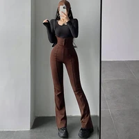sexy fashion bandage halter neck high waist slim skinny overalls casual flare pants womens fashion trousers korean women g9j9