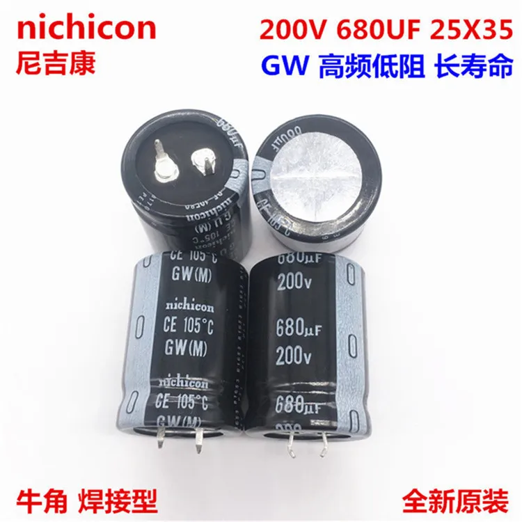 2 шт./10 шт. 680 мкФ 200v Nichicon GW 25x35 мм 200V680uF подключаемый блок питания конденсатор с