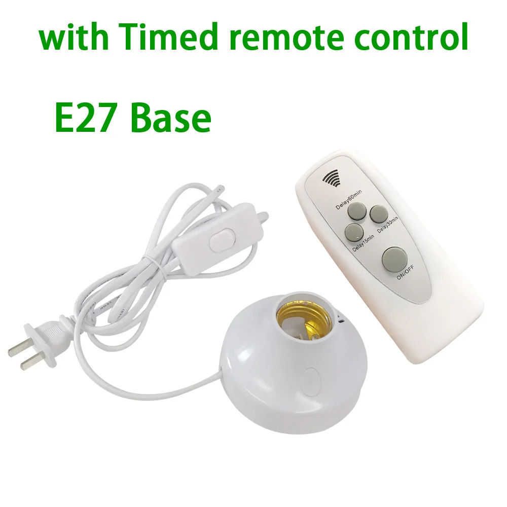 

1.8m E27 EU/US Plug Socket LED Lamp Holder with Timed Wireless Remote Control for UV Germicidal Light/LED Light
