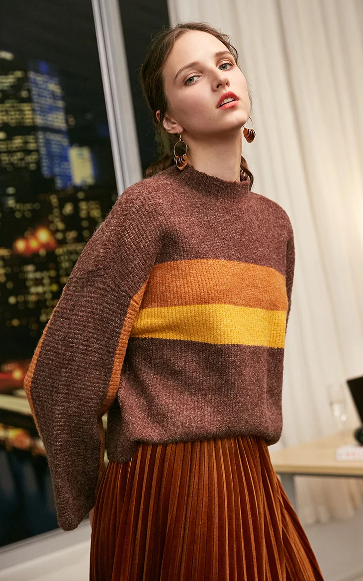 Vero Moda свитер женский женский свободный свитер в полоску с открытыми плечами | 318413531