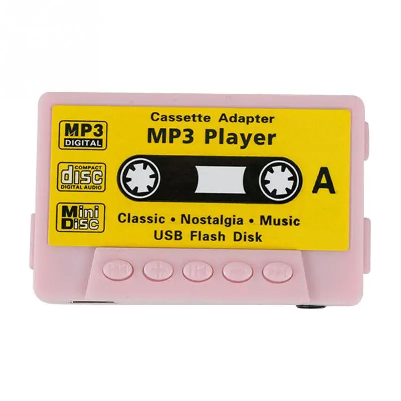 Pink Форма кассеты мини mp3-плеер милый спортивный музыкальный плеер перезаряжаемый usb-порт Ретро MP3 Поддержка TF кардридер подарок для детей - Цвет: Pink