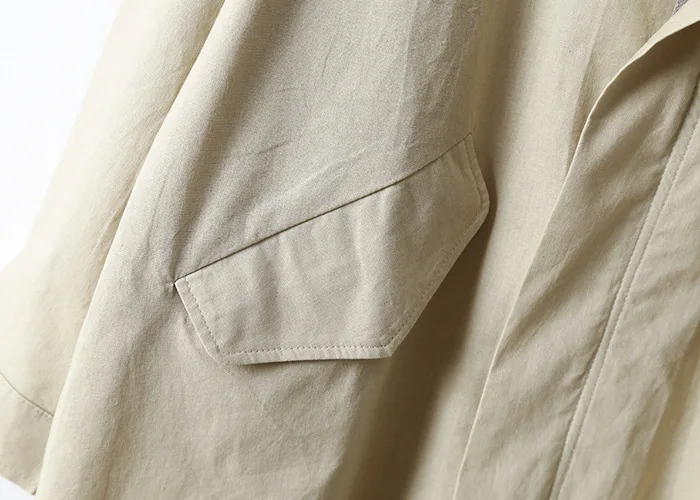 

Pop Women Spring Long Coat Cotton Material Women Long Coat Boyfriend Casaco Feminino Tops For Women Jacket Thin Coat Outerwear