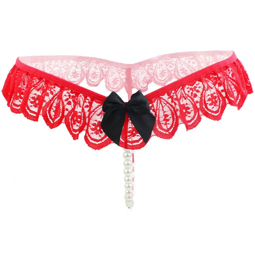 

Hot Women Sexy Panties Woman Briefs Lace G String Underwear Pearls Thongs Female Lntimates Underpants Ropa Interior Femenina A20
