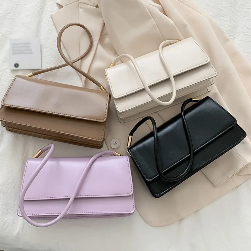 

Female Bag Fashion Korean Shoulder Bag Baguette Handbag Black