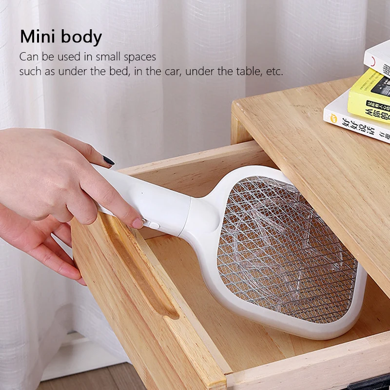 Matamoscas el&eacute;ctrico con luz UV, l&aacute;mpara LED recargable por USB, trampa para mosquitos, raqueta, antiinsectos, Zapper, herramientas de verano-3
